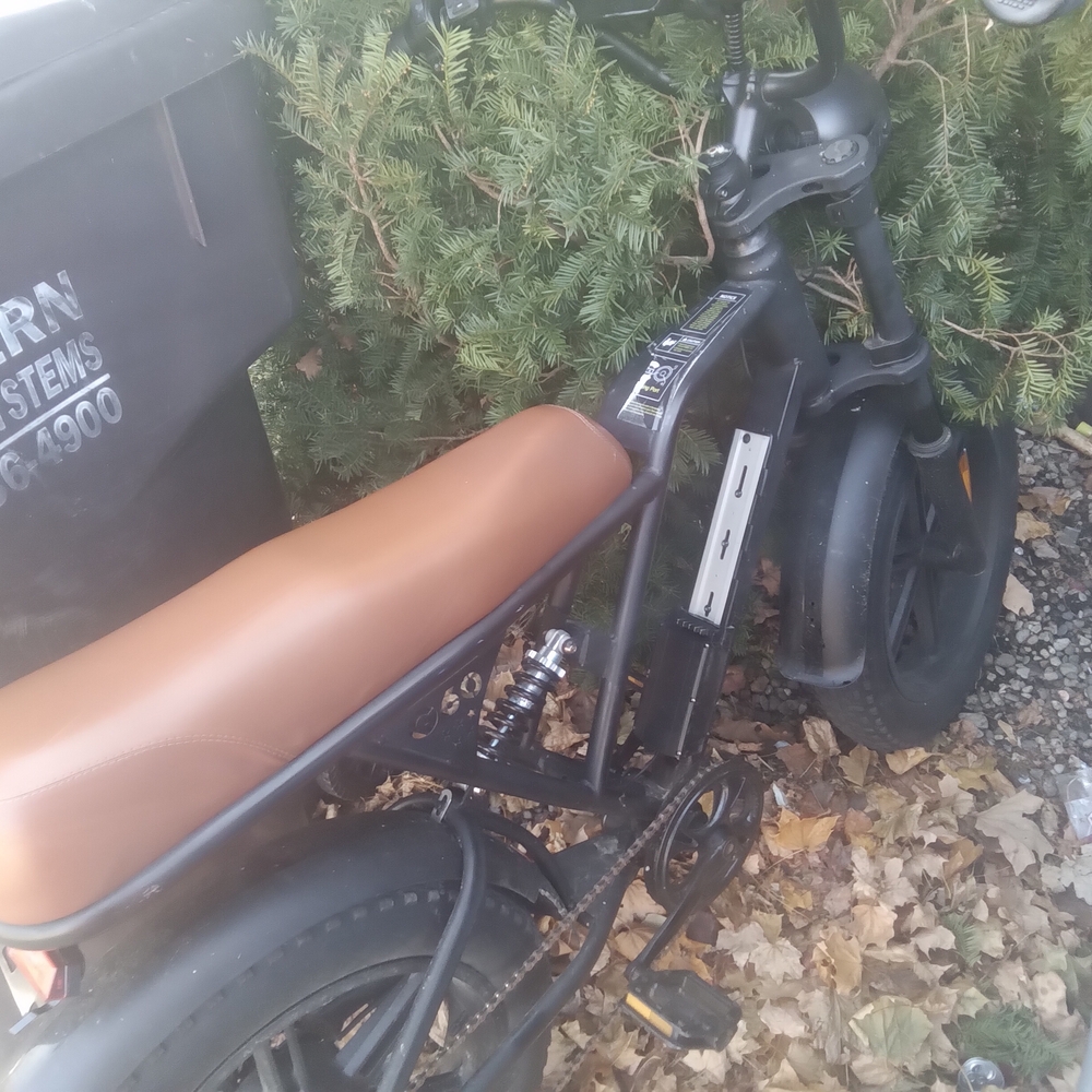 Electric Bike with Brown Seat